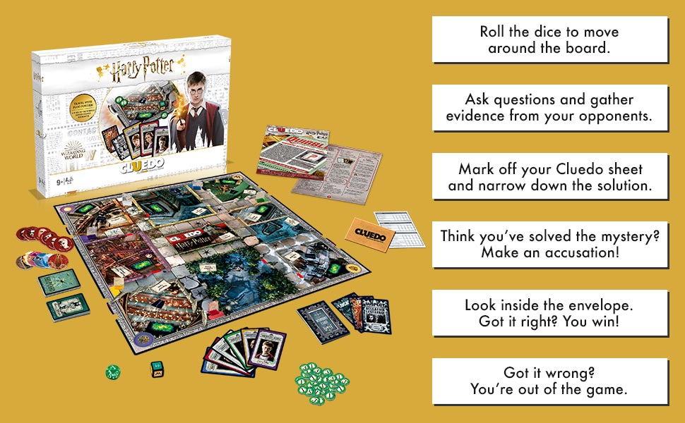 harry potter cluedo mystery board game card family fun gift book toy boy girl present merchanidse