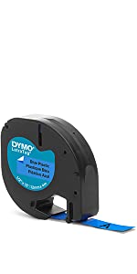 Dymo LetraTag Plastic Label Tape, Blue
