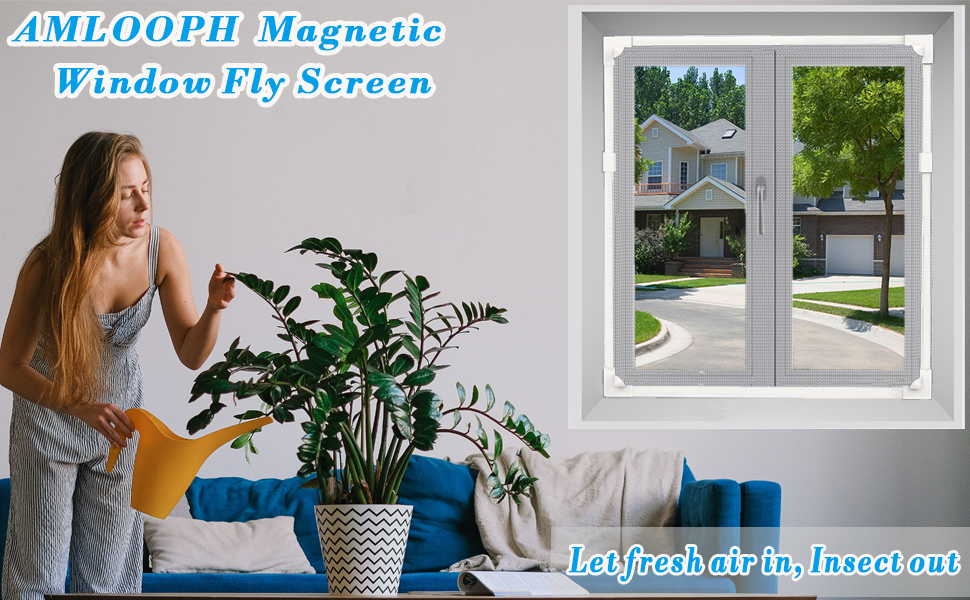 Magnetic Window Fly Screen , Magnetic Fly Screen For Window
