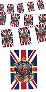 20 PCS Coronation Bunting for King Charles III
