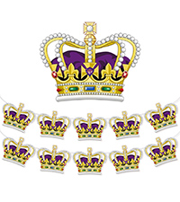 King Coronation Decoration Crowns Ribbon Bunting Flags