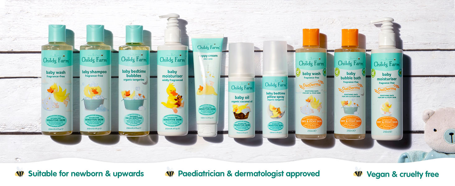 Childs Farm Baby Products, Baby Bedtime Bubbles for delicate eczema prone skin