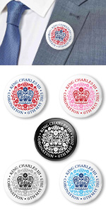 5 Pcs King Charles III Coronation Crown Lapel Pins