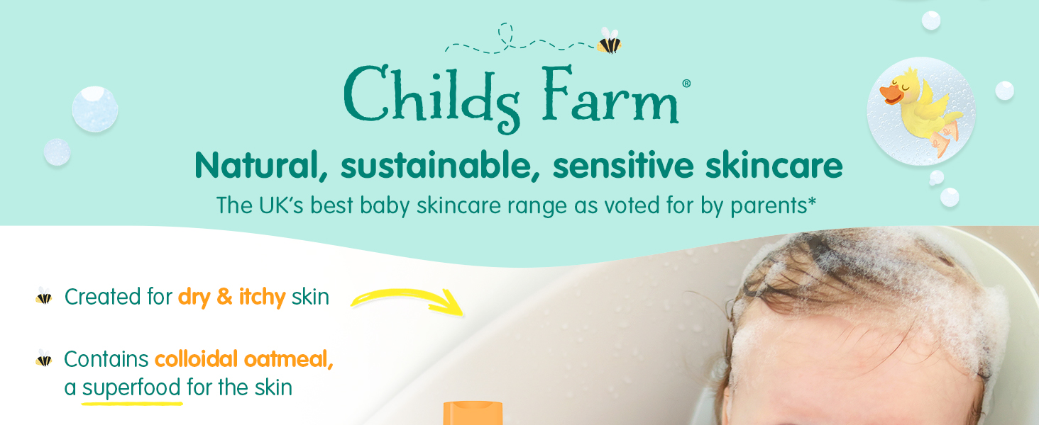 Childs Farm Baby Products, Baby Bedtime Bubbles for delicate eczema prone skin