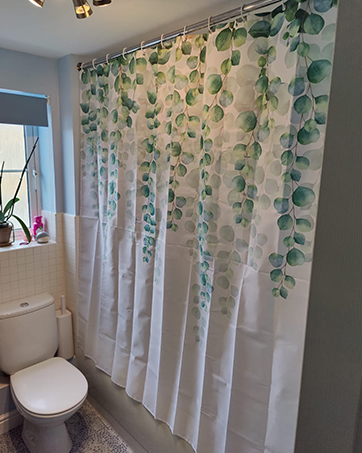 Bonhause Eucalyptus Leaves Shower Curtain 180 x 180 cm Sage Green Leaf Plant Bathroom Curtain Wat...