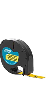 Dymo LetraTag Plastic Label Tape, Yellow