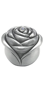 Vintage Rose Flower Style Antique Women Trinket Jewelry Gift Box