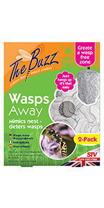 the buzz, wasps away, deterrent, repeller, visual, wasps, outside, season, protection, garden, hang