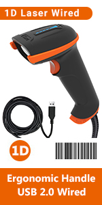 1d laser barcode scanner usb
