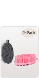 2-Pack Silicone Body Scrubber with Loop