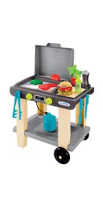 ecoiffier plancha burger utensil child steak rolling grillage bottle gas garden barbecue