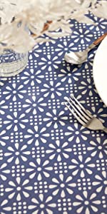 KP Home navy wipe clean tablecloth rectangular pvc table cloth wipe clean tablecloth 300cm oilcloth