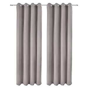 blackout curtain ready made eyelet loop thermal curtains darkening