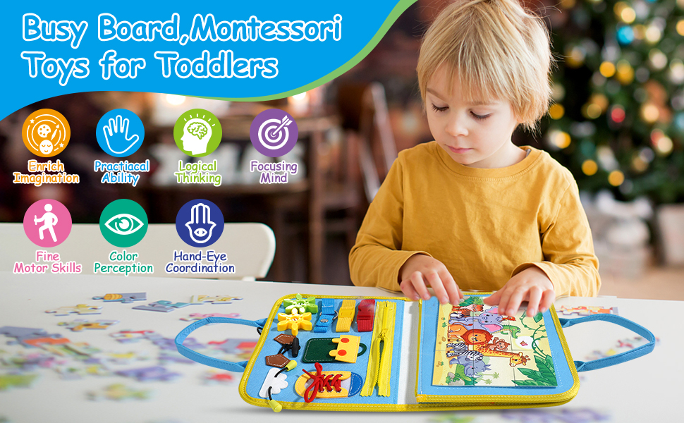 Busy Board, Montessori Toys for Toddlers