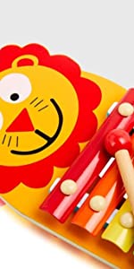 lion musical xylophone wooden toy beehive rainbow ecucational hape learning montessori play kids