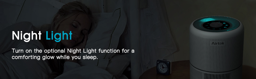 Air purifier for home use with night light