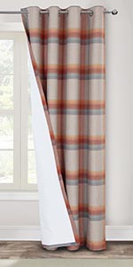 checked curtains