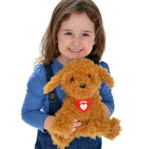 waffle, waffle the wonder dog, dog soft toy, puppy soft toy, soft toys, cbeebies, toys for toddlers