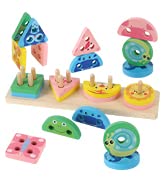 Baby Teether Silicone Teething Toys for Baby 3 Months with Wooden Ring BPA Free Baby Teething Rin...