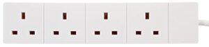 pro elec PL09181 2m 4 Gang Extension Lead - White