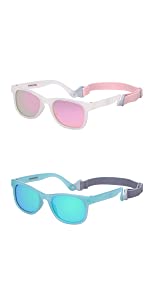 PIKACOOL baby sunglasses with strap 0 2 year old Polarized UV 400 Protection