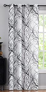 Tree branch print semi sheer