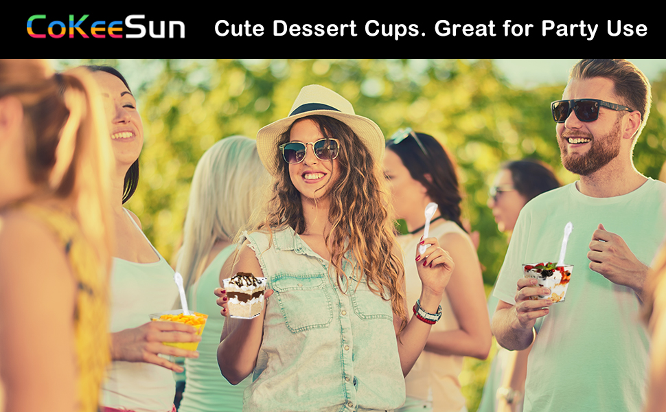 dessert cups with spoon