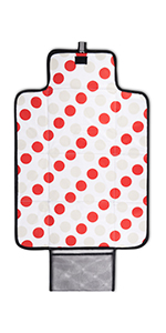 Travel Baby Changing Mat in Red Polka Dot Design
