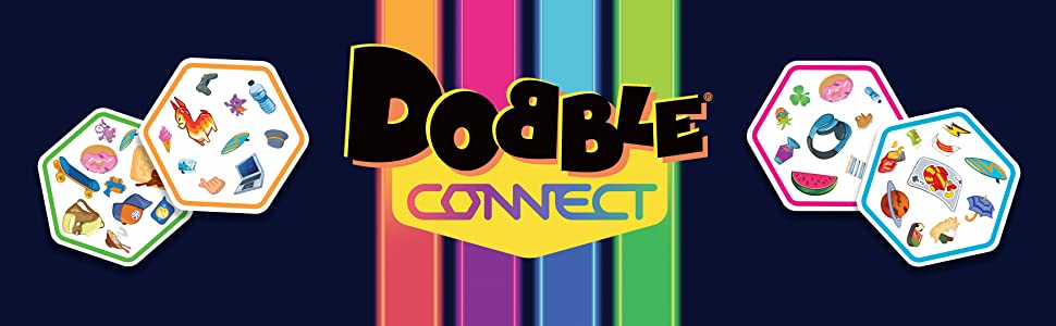 Asmodee | Dobble Connect | Quick Reaction Card Game Ages 8+ 2-8 Players 20 Minutes Playing Time