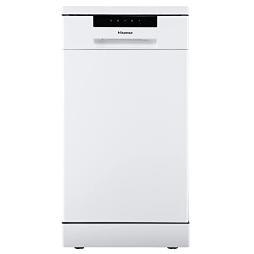 Hisense HS523E15WUK Slimline 10 Places Free Standing Dishwasher White with 30 Minutes Quick Wash [Energy Class E]            [Energy Class E]