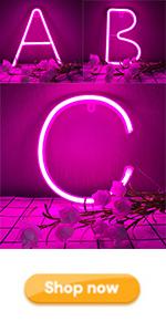 pink letter neon lights