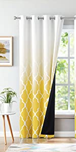 ombre blackout curtain yellow