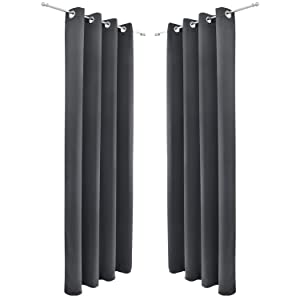 blackout curtain ready made eyelet loop thermal curtains darkening
