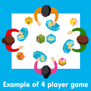 Seize 7 hexagonal happy cards win happiness victory fun family children adults teens