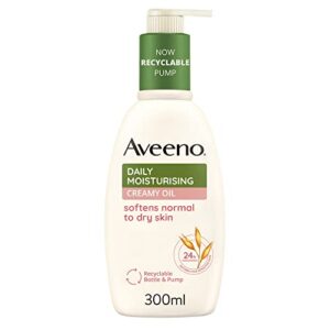 Aveeno Daily Moisturising Creamy Oil | Softens and Smooths Skin | Body Cream for Normal to Dry Skin Care | Almond | 300 ml [Packaging may vary]
