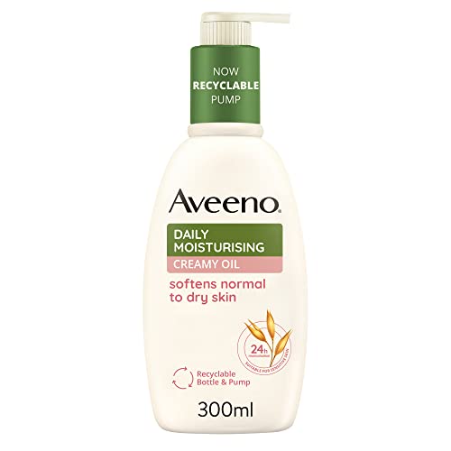 Aveeno Daily Moisturising Creamy Oil | Softens and Smooths Skin | Body Cream for Normal to Dry Skin Care | Almond | 300 ml [Packaging may vary]