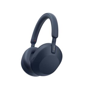 Sony WH-1000XM5 Noise Cancelling Wireless Headphones - 30 hours battery life - Around-ear style - Optimised for Alexa and the Google Assistant - with built-in mic for phone calls - Midnight Blue