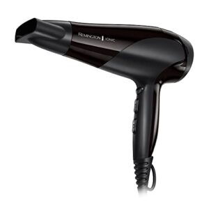 Remington D3198 Ionic Conditioning Hair Dryer for Frizz Free Styling with Diffuser and Concentrator Attachments