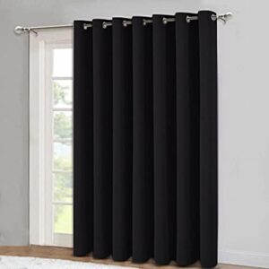 TSARLTD ONE PANEL Curtain Blackout Thick Thermal Eyelet90 x54 Curtain One Panel Eyelets Curtains Super Soft Curtains for Bedroom Drop Curtains for Living 1 Panel (Black