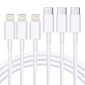 USB C to Lightning Cable 3Pack 3FT/1M [MFi Certified] iPhone Fast Charger Cable USB-C Power Delivery Charging Cord for iPhone 14/13/12/12 PRO Max/12 Mini/11/11PRO/XS/Max/XR/X/8/8Plus/iPad