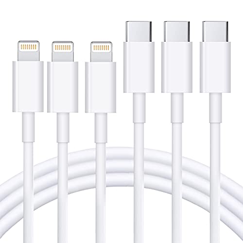 USB C to Lightning Cable 3Pack 3FT/1M [MFi Certified] iPhone Fast Charger Cable USB-C Power Delivery Charging Cord for iPhone 14/13/12/12 PRO Max/12 Mini/11/11PRO/XS/Max/XR/X/8/8Plus/iPad
