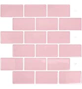 WoStick Peel and Stick Wall Tiles (10-Sheets), Subway Self Adhesive Wall Tiles Tile Stickers Back...