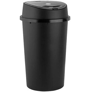 KITCHEN BIN Touch Top Bin for Home Office School Kitchen Bathroom Freestanding Round 45 Litre Portable Bin with Removable Lid - BLACK 45L…