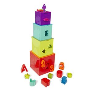 Battat 62243469471 Sorting & Stacking Boxes – Nesting Toddler Play Color-Coded Dexterity Keys – Numbers