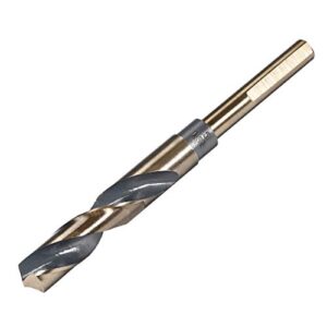 sourcing map Reduced Shank Twist Drill Bits 15mm High Speed Steel 4341 with 10mm Shank for Stainless Steel Alloy Metal Plastic Wood