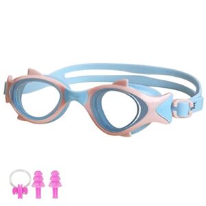 I Kua Fly Kids Swimming Goggles Junior Children Swim Glass for Girls Boys Early Teens Age 3-15 Anti Fog Leakproof Goggles with Clear Visio