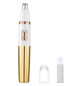Ear and Nose Hair Trimmer for Women Nose Hair Clipper Professional Painless Nose Trimmer Ladies Eyebrow and Facial Hair Trimmer Battery-Operated