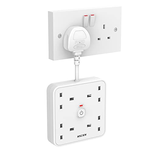 MSCIEN 4 Gang Extension Lead with 4 USB Slots (1 Type-C and 3 USB-A)