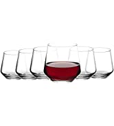 Amisglass Crystal Wine Glasses, 600ml Lead Free Clear Classic Design, Perfect for Red Wines & Whi...