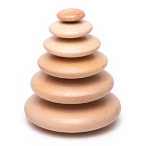 Bigjigs Smooth Wooden Pebble Set - Stacking Game